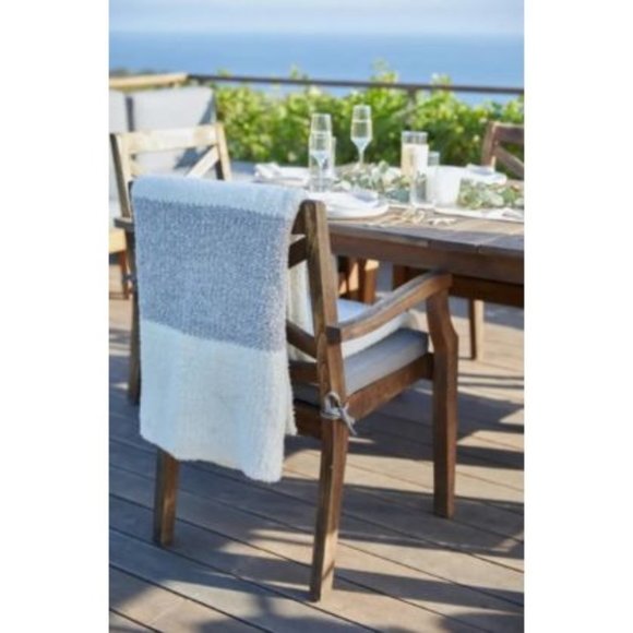 NEW BAREFOOT DREAMS CozyChic Heathered Stripe Throw Blanket Stone